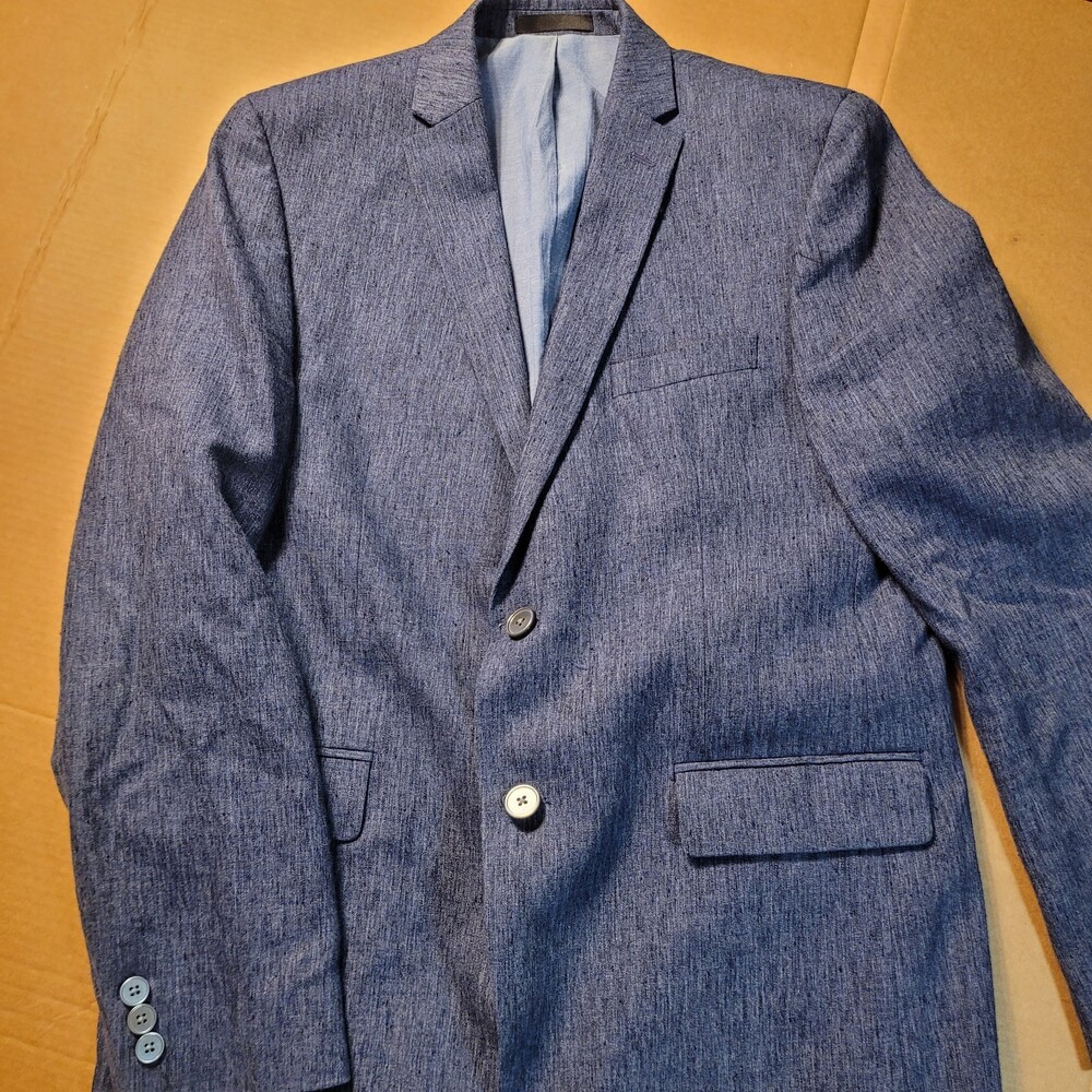 Lauren Ralph Lauren 100% Linen Blazer Blue Sport Coat Mens 20R EXCELLENT